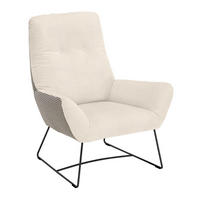 SESSEL in Flachgewebe Beige  - Beige/Schwarz, Design, Textil/Metall (82/102/81cm) - Pure Home Lifestyle