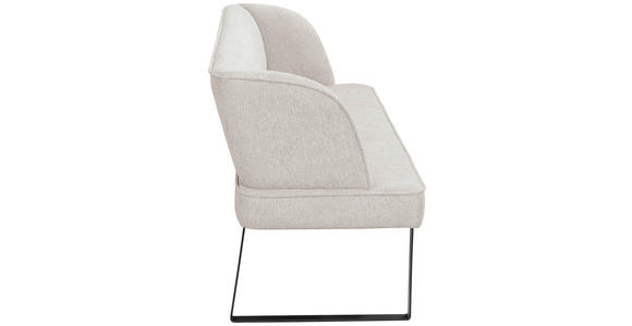 SITZBANK 185/91/66 cm Webstoff Schwarz, Hellgrau - Hellgrau/Schwarz, Design, Textil/Metall (185/91/66cm) - Novel