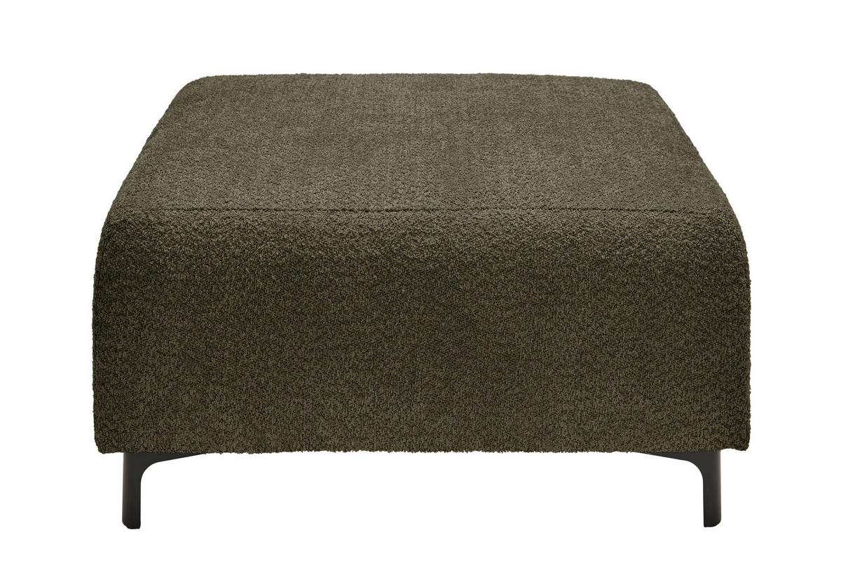 HOCKER in Textil Dunkelgrün  - Dunkelgrün/Schwarz, KONVENTIONELL, Textil/Metall (99/46/77cm) - Carryhome