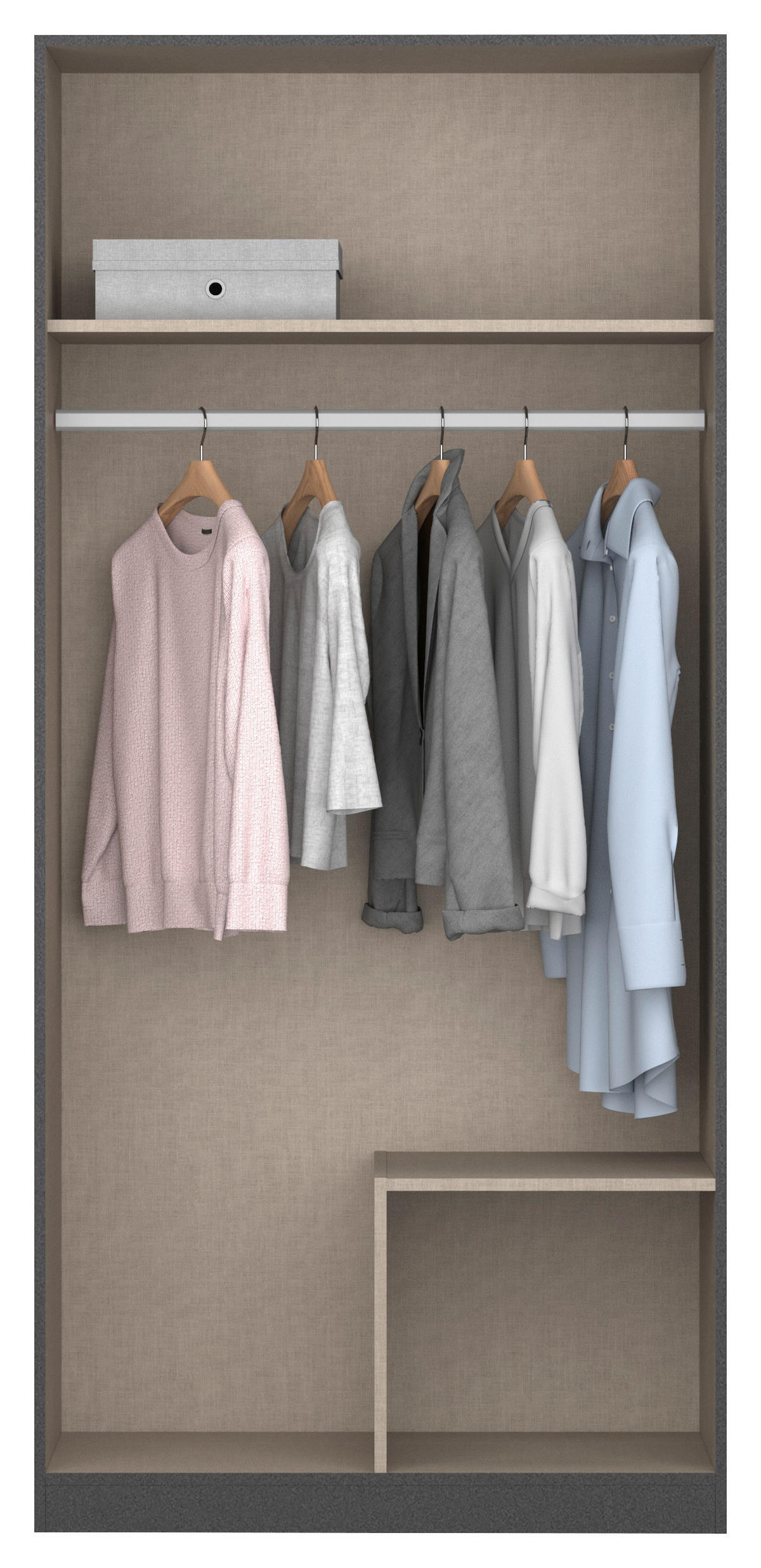 DREHTÜRENSCHRANK 91/197/54 cm,  in Grau, 2-türig  - Grau, MODERN, Holzwerkstoff/Metall (91/197/54cm) - Rauch Möbel