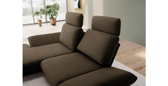ECKSOFA  in Flachgewebe Dunkelbraun  155/234 cm  - Dunkelbraun/Schwarz, Design, Textil/Metall (155/234cm) - Dieter Knoll