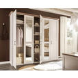 DREHTÜRENSCHRANK in Weiß, Trüffeleichefarben - Trüffeleichefarben/Weiß, LIFESTYLE, Glas/Holzwerkstoff (241/212/62cm) - Carryhome