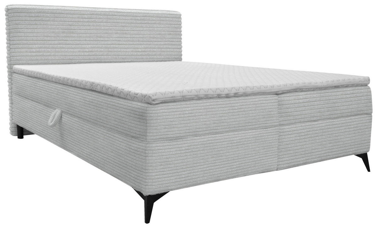 BOXBETT 140/200 cm  Silberfarben  - Silberfarben/Schwarz, Design, Holz/Holzwerkstoff (140/200cm) - Xora