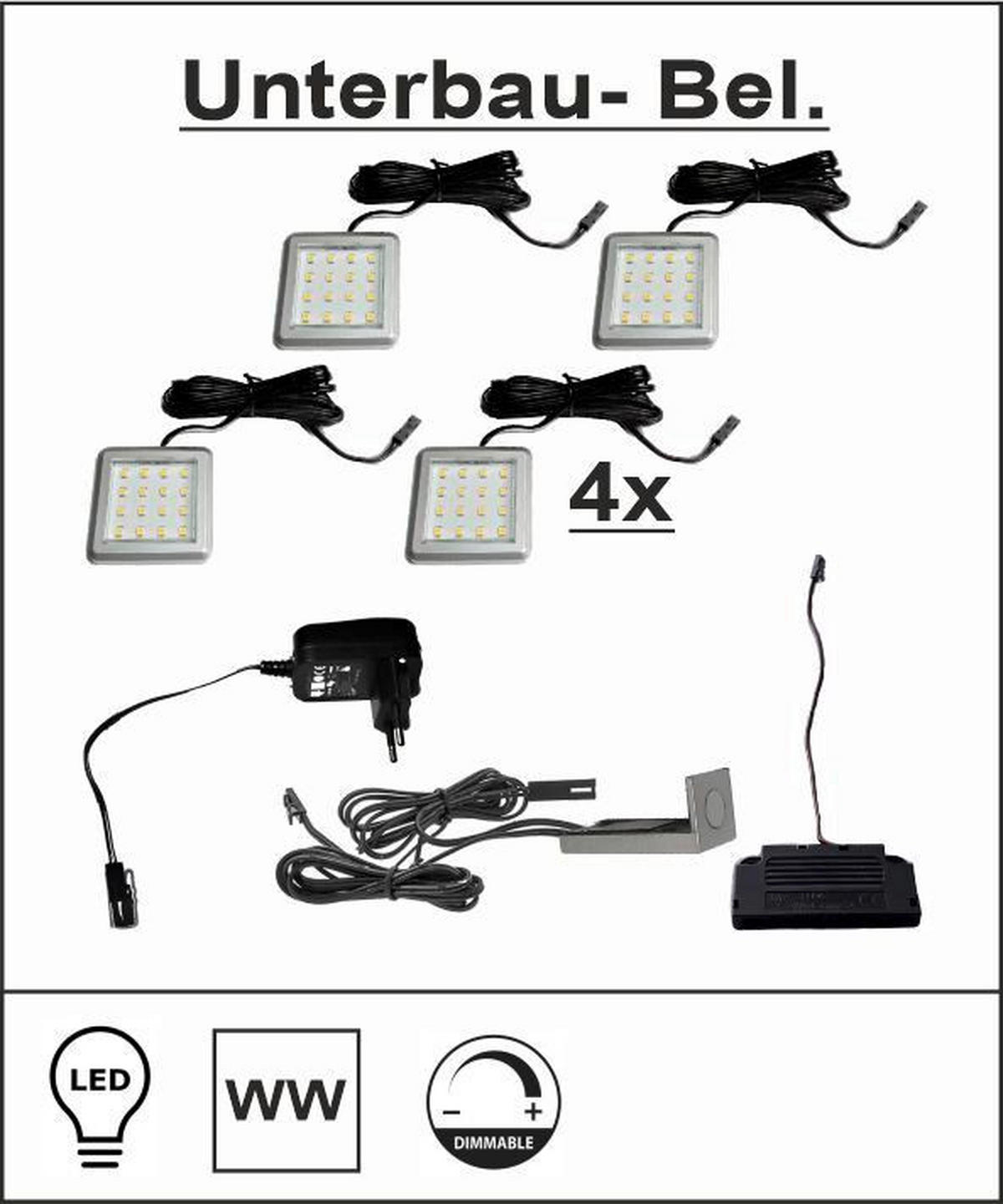 GLASBODENBELEUCHTUNGS-SET LED-Leuchtmittel  - Grau, Design, Kunststoff (6/2/6cm) - Livetastic