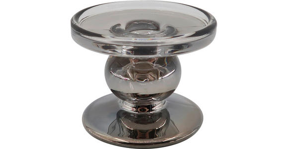 KERZENHALTER - Grau, Basics, Glas (9/7cm) - Ambia Home