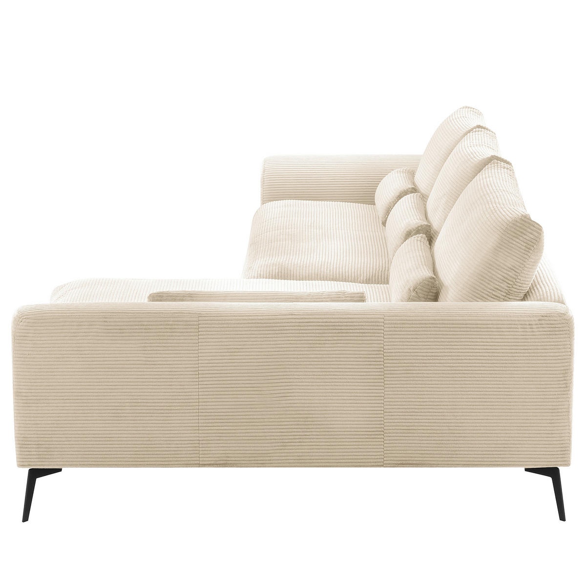 ECKSOFA Creme Cord Nierenkissen, Rückenkissen  - Creme/Schwarz, Design, Textil/Metall (313/172cm) - P & B