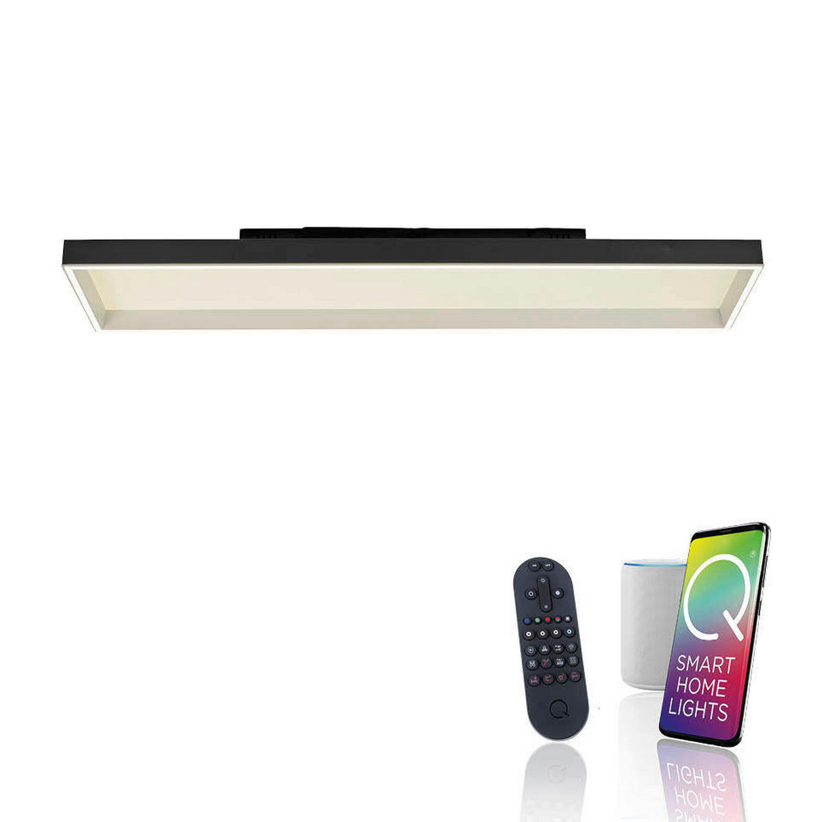 LED-DECKENLEUCHTE  Smart 120/30/8.4 cm   - Schwarz, Basics, Kunststoff/Metall (120/30/8.4cm) - Paul Neuhaus