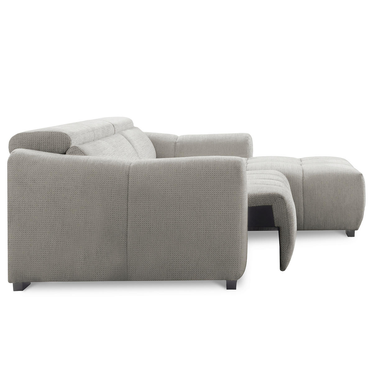 ECKSOFA  Webstoff Greige  - Greige/Schwarz, Design, Kunststoff/Textil (274/177cm) - Livetastic