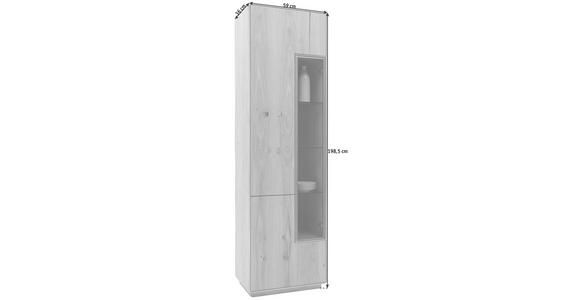 VITRINE in massiv Wildeiche Eichefarben - Eichefarben, Design, Glas/Holz (59/198,5/36cm) - Valnatura