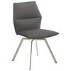 STUHL Edelstahlfarben, Hellgrau  - Edelstahlfarben/Hellgrau, Design, Textil/Metall (49/86/60cm) - Venjakob