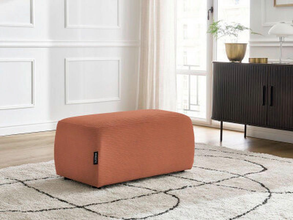 HOCKER ATILLA Cord Orange  - Schwarz/Orange, MODERN, Kunststoff/Textil (92/44/48cm)