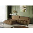 ECKSOFA Olivgrün Flachgewebe Rücken echt, Kopfteilverstellung, Sitztiefenverstellung  - Schwarz/Olivgrün, KONVENTIONELL, Textil/Metall (175/272cm) - Carryhome