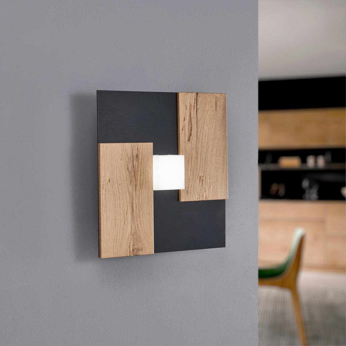 LED-WANDLEUCHTE Noah 26/26/5 cm   - Wildeiche, Natur, Metall (26/26/5cm) - Ambiente