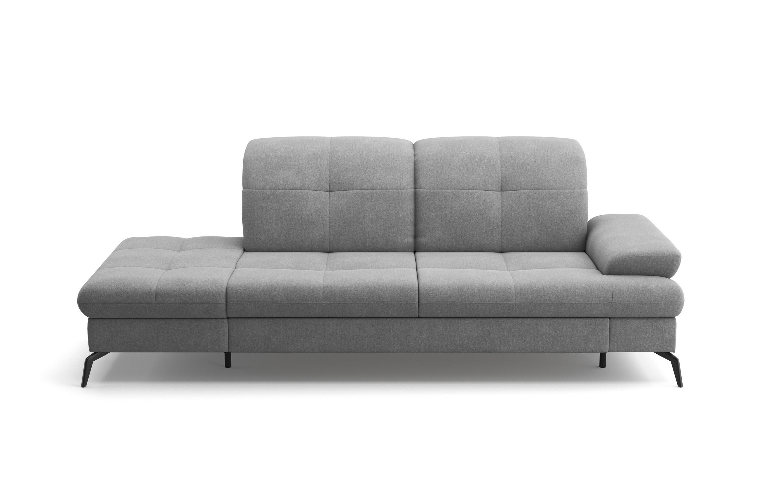 RÉCAMIERE Grau Flachgewebe  - Schwarz/Grau, KONVENTIONELL, Textil/Metall (231/90/122cm) - Sit & More