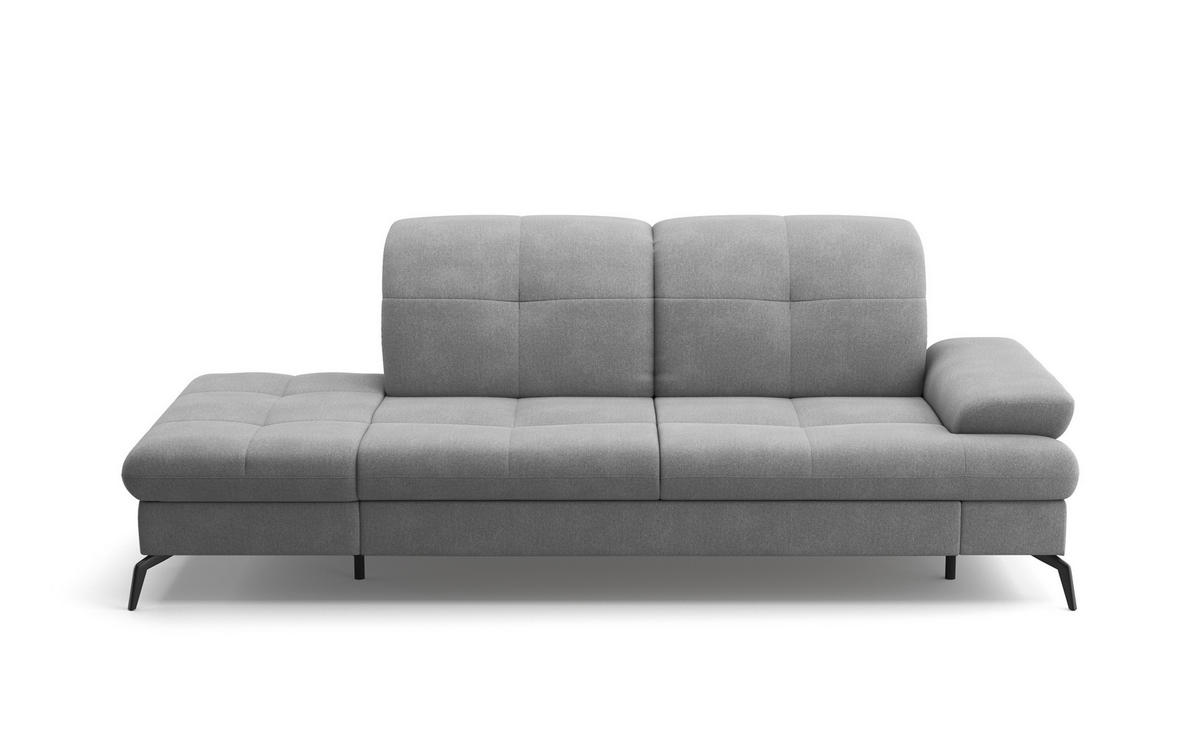 RÉCAMIERE in Flachgewebe Grau  - Schwarz/Grau, Konventionell, Textil/Metall (231/90/122cm) - Sit & More