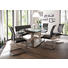 SITZBANK Lederlook Edelstahlfarben, Schwarz - Edelstahlfarben/Schwarz, Design, Textil/Metall (160cm) - Dieter Knoll