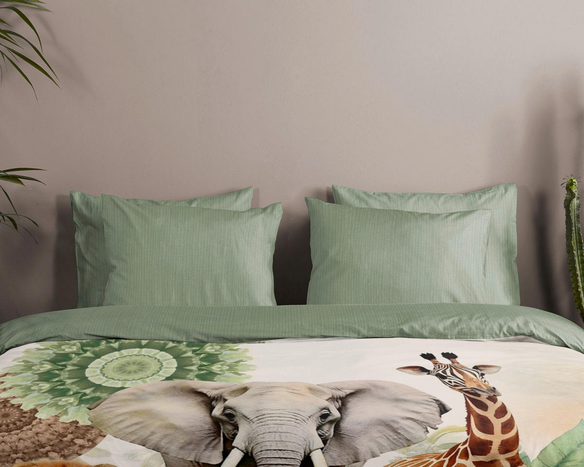 BETTWÄSCHE HIP Satin 140/200 cm  - Multicolor/Grün, Design, Textil (140/200cm)