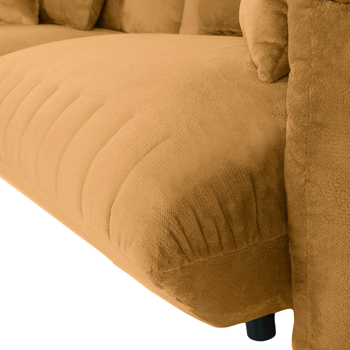 HÖRNSOFFA i plysch orange  - orange/svart, Klassisk, textil/plast (170/270cm) - MID.YOU