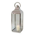 LATERNE - Edelstahlfarben, Design, Glas/Metall (20/59/20,5cm) - Ambia Home