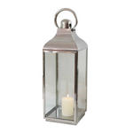 LATERNE - Edelstahlfarben, Design, Glas/Metall (20/59/20,5cm) - Ambia Home