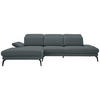 ECKSOFA in Webstoff Grau  - Schwarz/Grau, Design, Textil/Metall (180/289cm) - Stylife