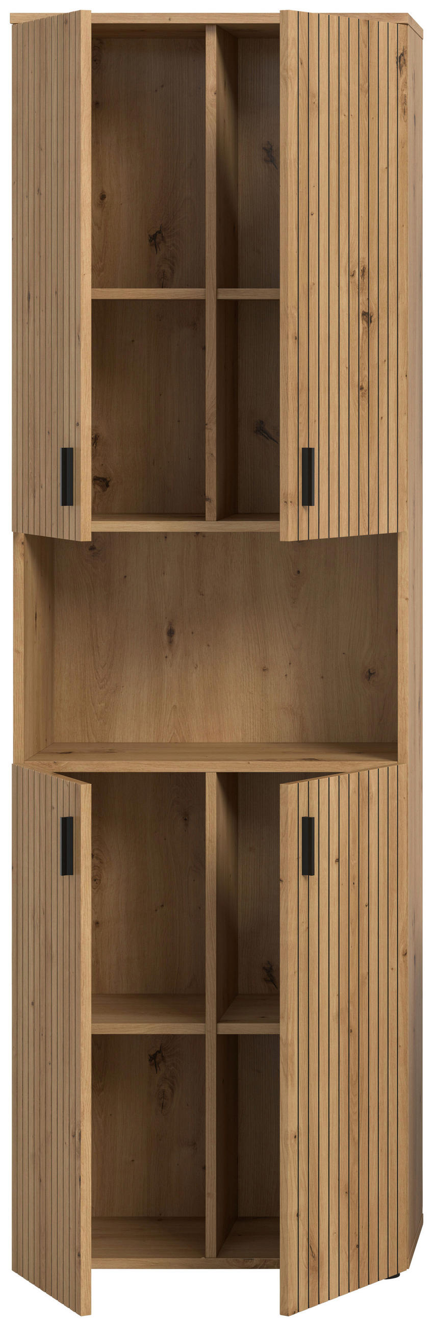 HOCHSCHRANK 60/192/30 cm  - Schwarz/Eiche Artisan, Basics, Holzwerkstoff/Kunststoff (60/192/30cm) - MID.YOU