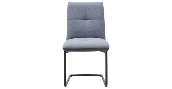 SCHWINGSTUHL in Stahl Flachgewebe - Blau/Schwarz, Design, Textil/Metall (50/87/59cm) - Dieter Knoll