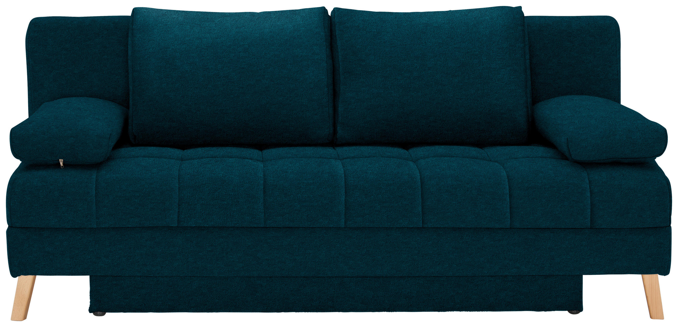 SCHLAFSOFA in Webstoff Petrol  - Petrol/Naturfarben, Konventionell, Holz/Textil (195/90/90cm) - Cantus
