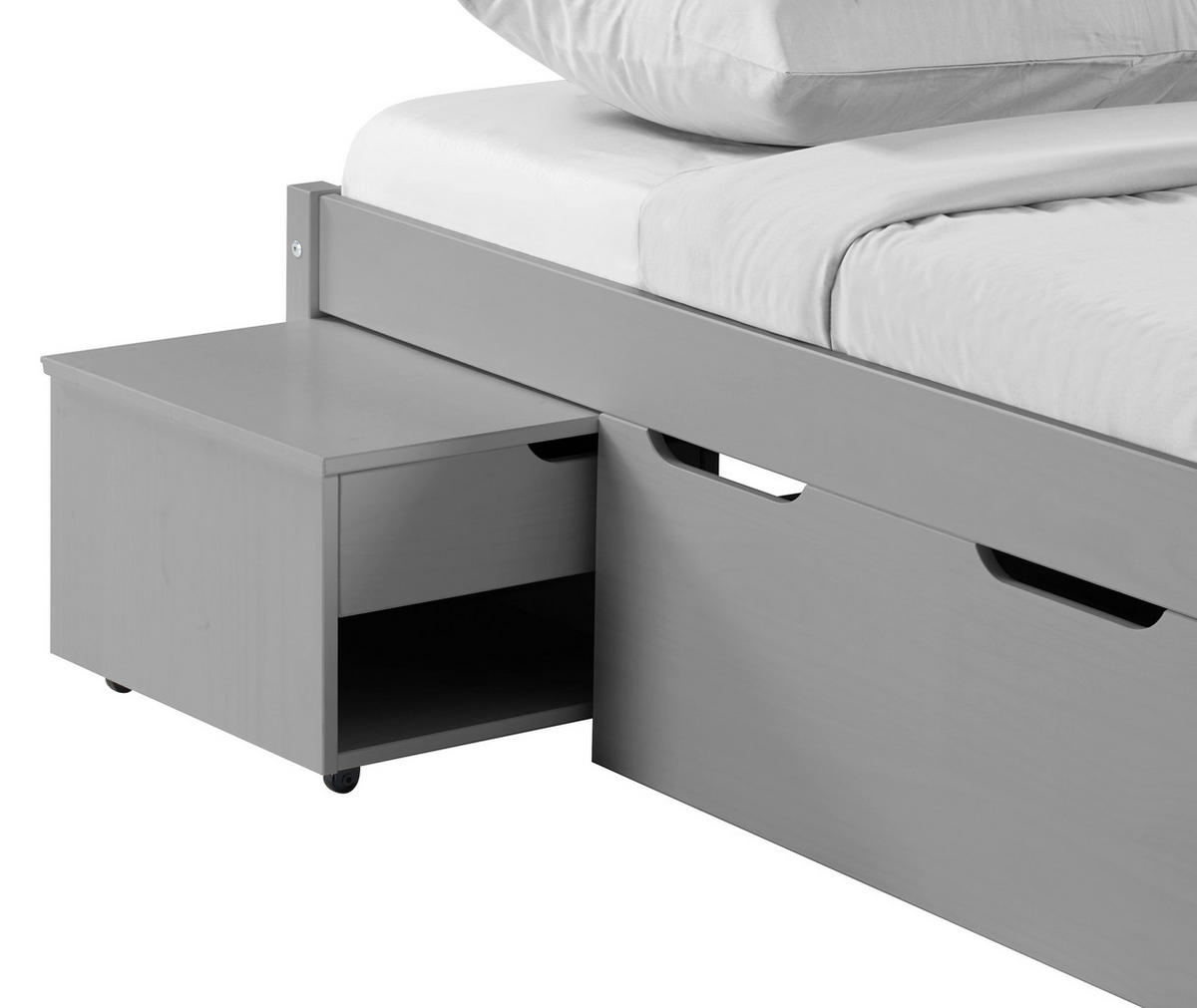 STAURAUMBETT 90/200 cm  in Grau  - Naturfarben/Grau, MODERN, Holz/Holzwerkstoff (90/200cm) - MID.YOU