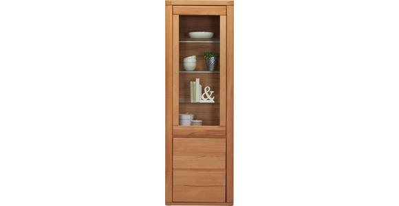 VITRINE Kernbuche furniert, massiv Buchefarben - Buchefarben, KONVENTIONELL, Glas/Holz (66/204/38cm) - Voleo