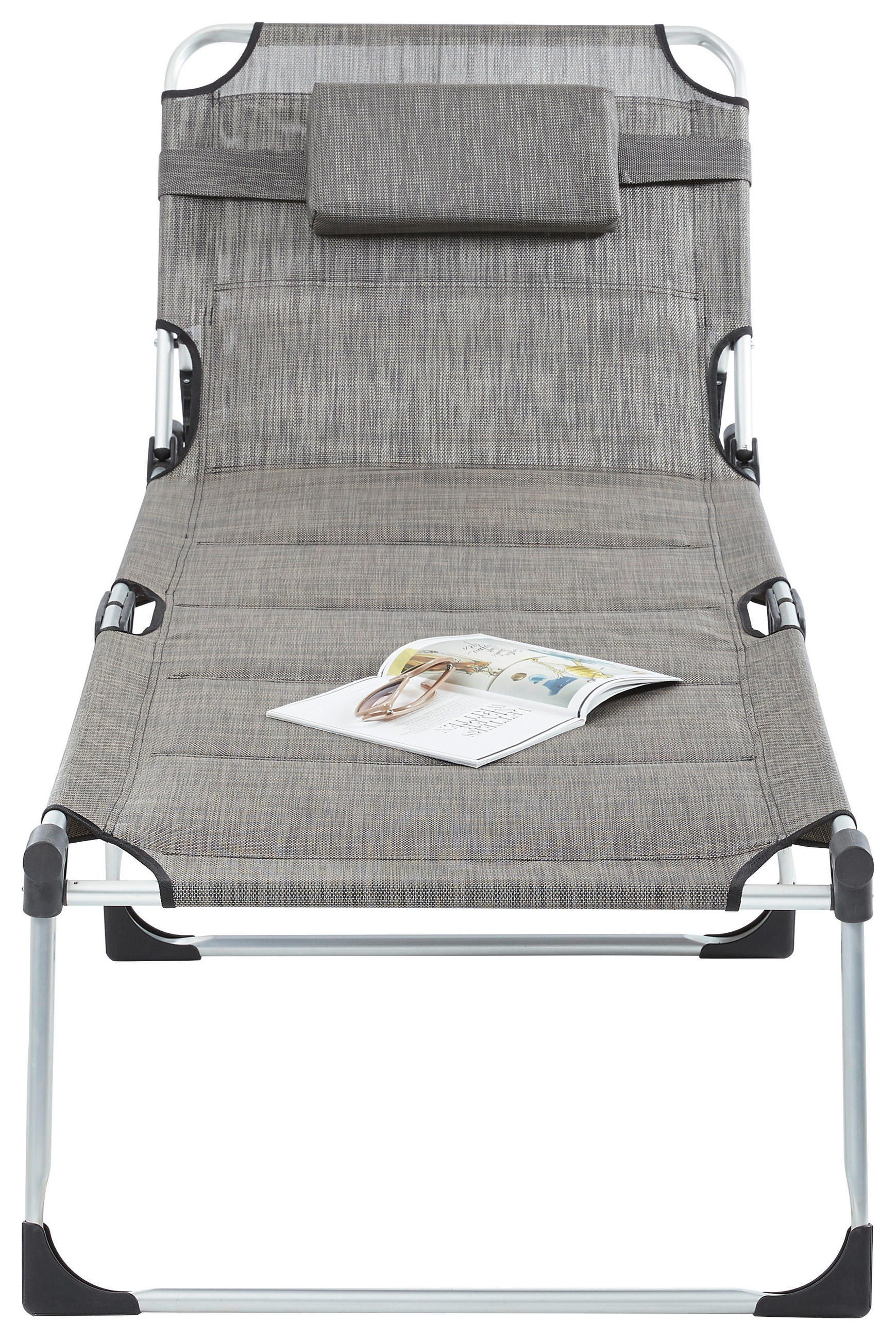 DREIBEINLIEGE 71/40/192 cm - Silberfarben/Braun, Design, Textil/Metall (71/40/192cm) - Ambia Garden