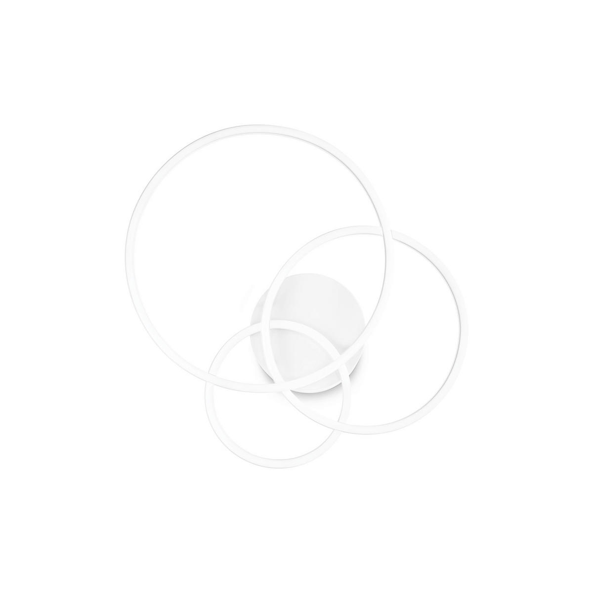 LED-DECKENLEUCHTE  56/61/10 cm    - Weiß, Design, Metall (56/61/10cm) - Ideal Lux