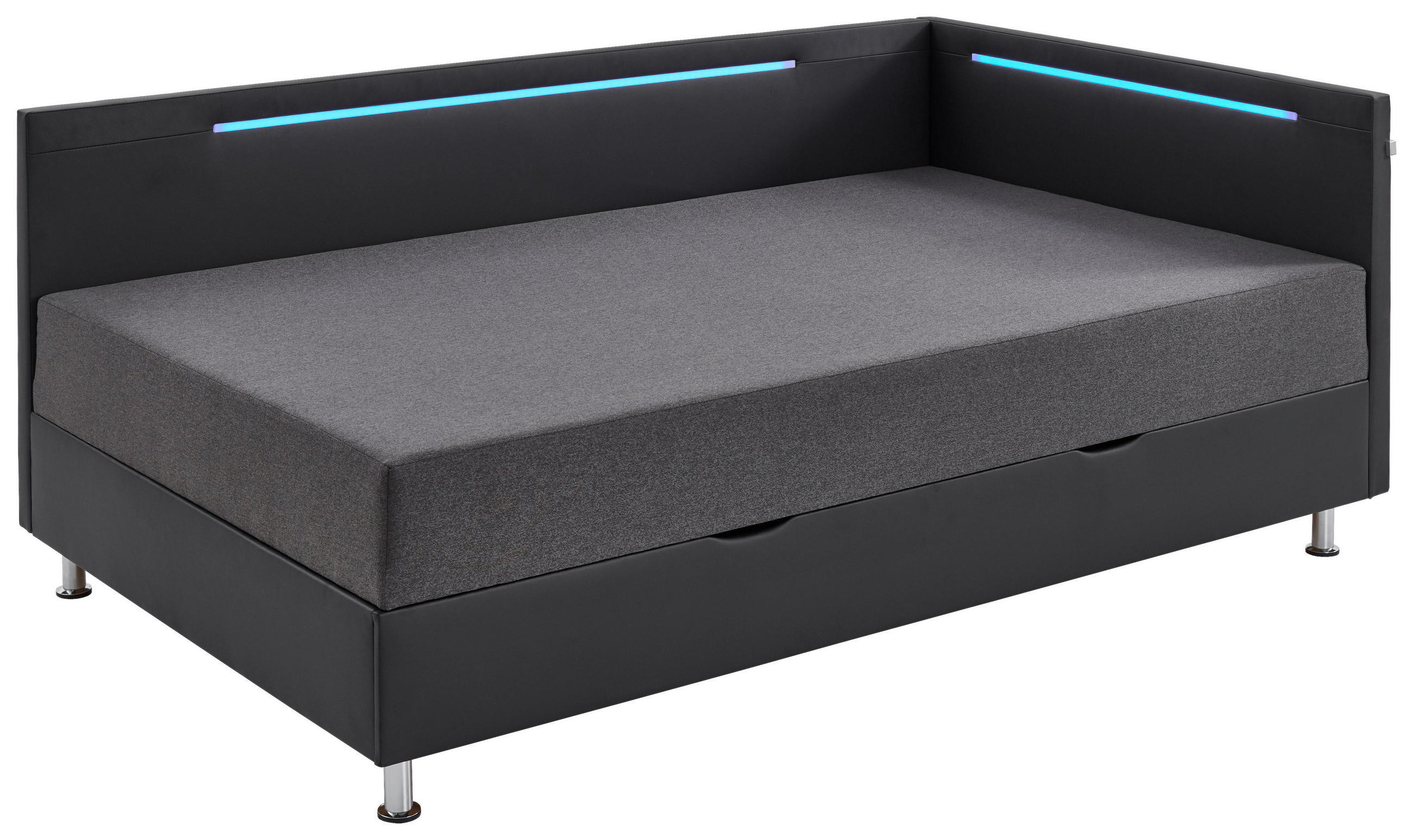 LIEGE Flachgewebe Anthrazit, Schwarz  - Chromfarben/Anthrazit, Design, Textil/Metall (120/200cm) - home24