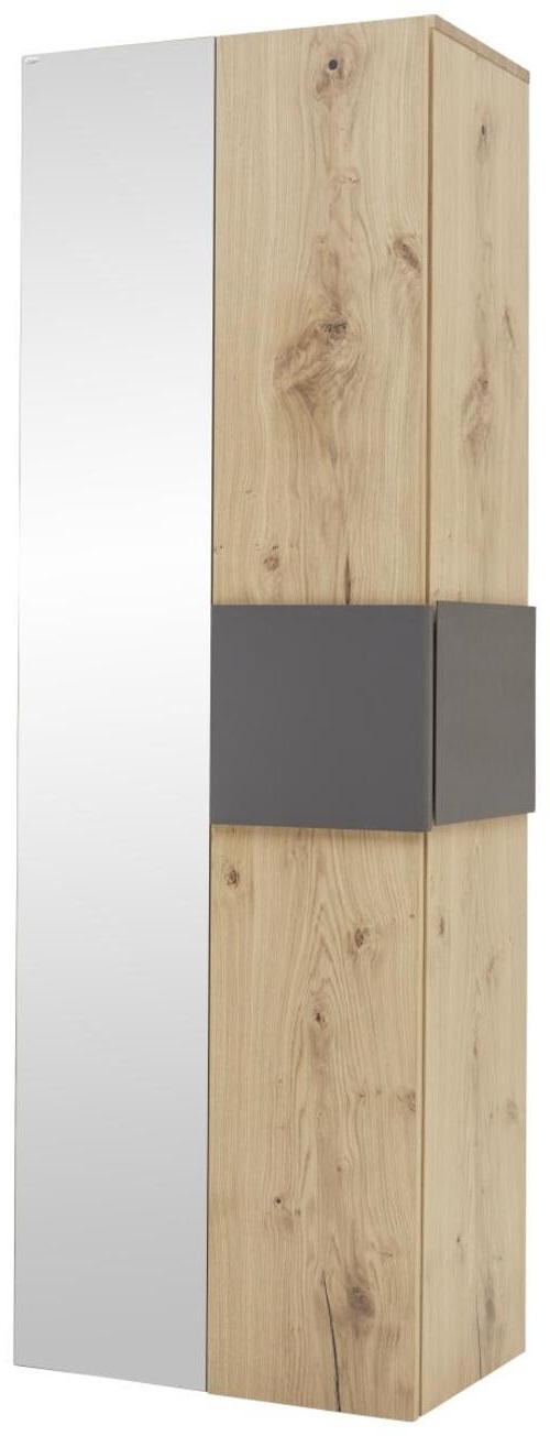 GARDEROBENSCHRANK in 65,2/197,1/43,5 cm - Eichefarben/Anthrazit, Natur, Holz/Metall (65,2/197,1/43,5cm) - Voglauer