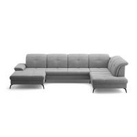 WOHNLANDSCHAFT in Flachgewebe Grau  - Schwarz/Grau, Konventionell, Textil/Metall (185/357/231cm) - Sit & More