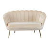 2-SITZER-SOFA Samt Beige  - Beige/Goldfarben, MODERN, Textil/Metall (136/78/77cm) - Livetastic