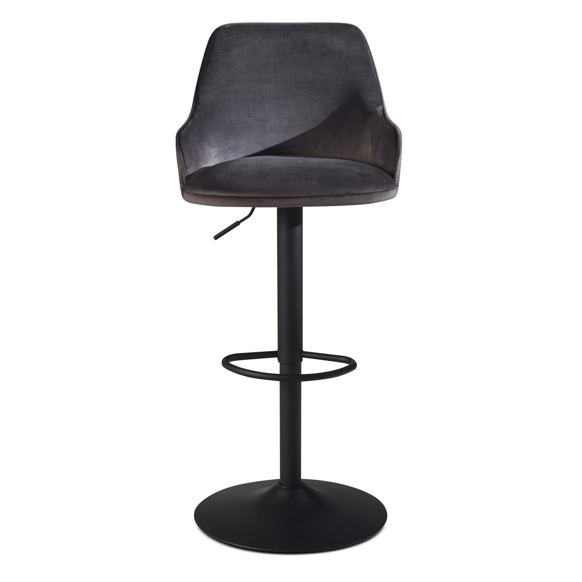 BARHOCKER in Textil Grau  - Schwarz/Grau, Design, Textil/Metall (45/106/45cm) - MID.YOU