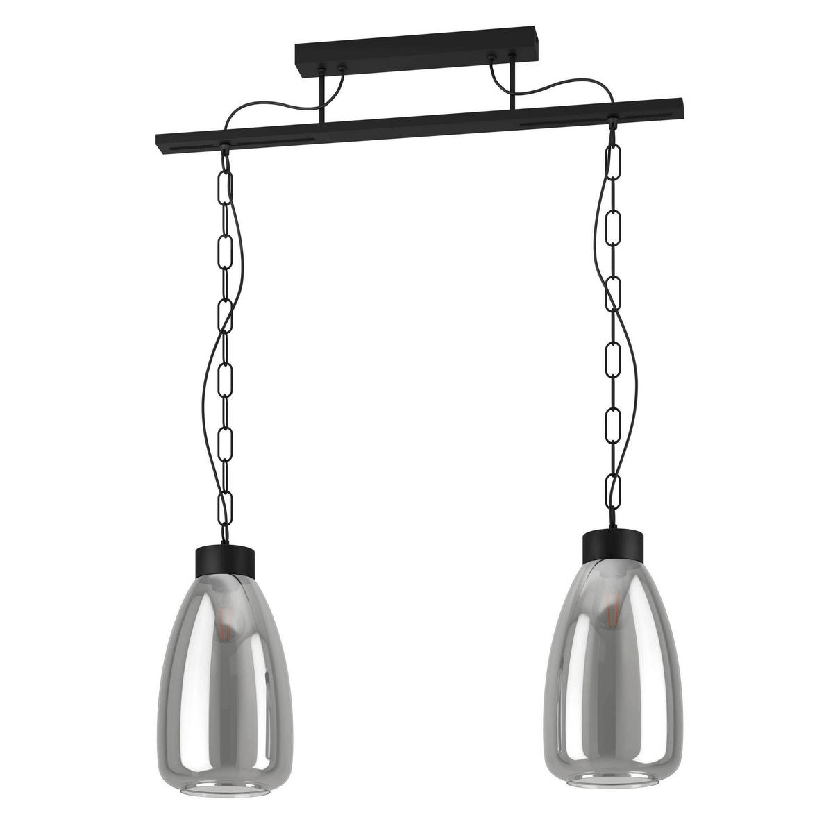 ZÁVESNÉ SVIETIDLO, 77/20/108,5 cm  - priehľadné/čierna, Design, kov/sklo (77/20/108,5cm) - Eglo