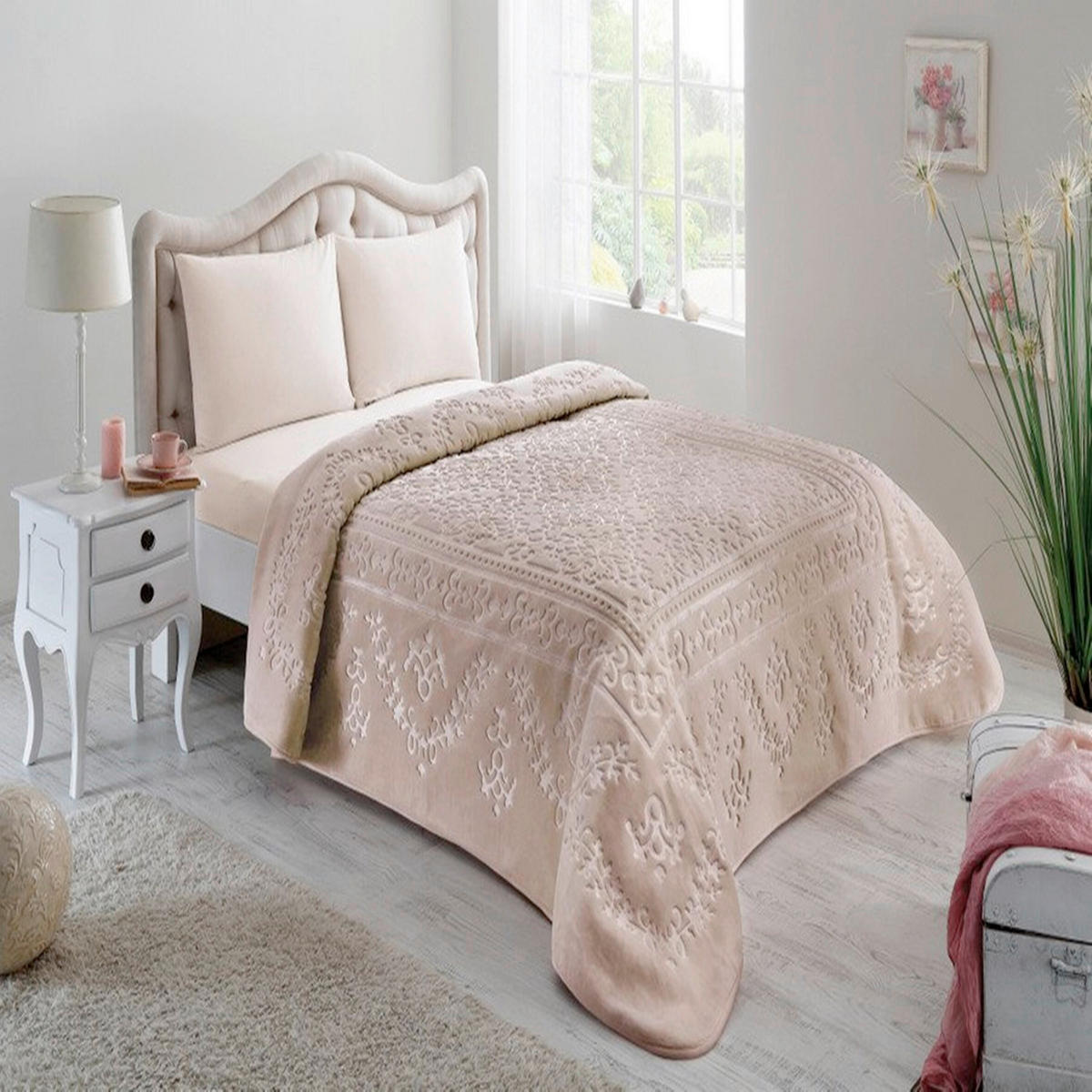 Pătură 220/240 cm  - cappuccino, Basics, textil (220/240cm)