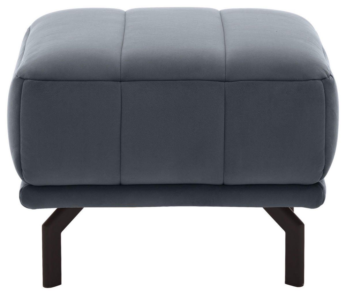 ECKSOFA in Velours Blaugrau  - Blaugrau/Schwarz, Design, Textil/Metall (195/293cm) - Beldomo Style