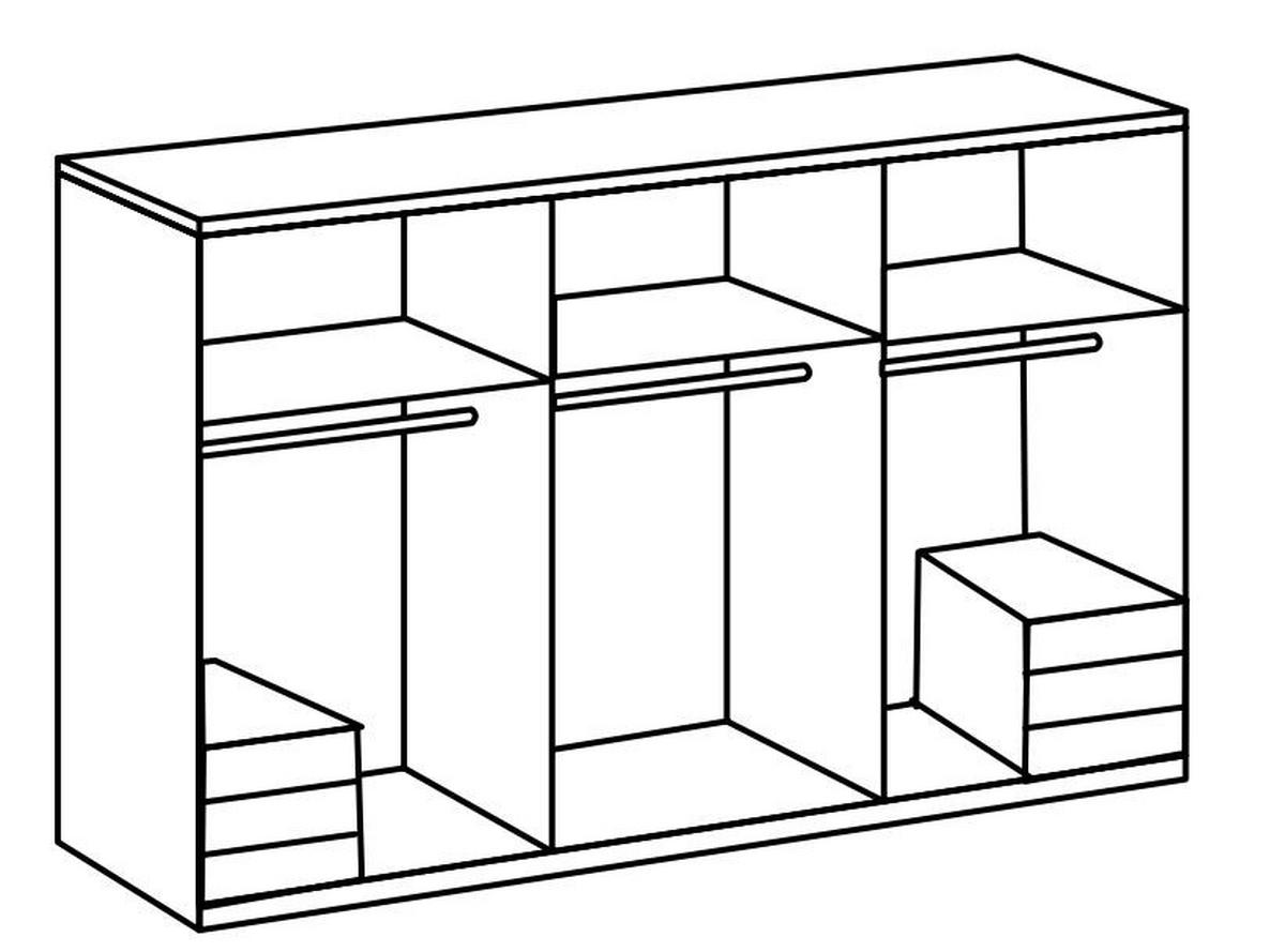 DREHTÜRENSCHRANK in Weiss, Eichefarben  - Chromfarben/Weiss, Modern, Glas/Holzwerkstoff (300/216/58cm) - MID.YOU