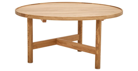 COUCHTISCH Wildeiche massiv 80/80/40 cm rund Wildeiche  - Wildeiche, Design, Holz (80/80/40cm) - Linea Natura