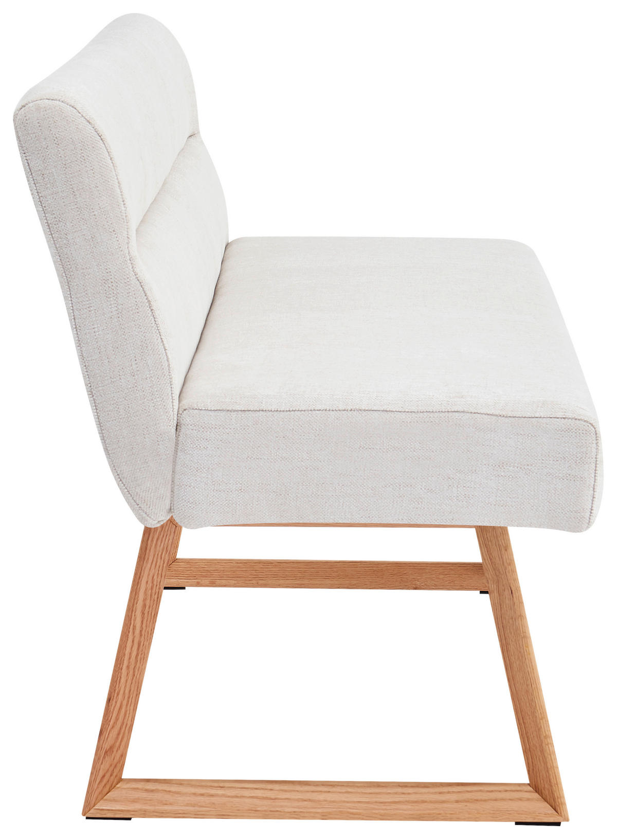SITZBANK 160/82/61 cm Leinenoptik Eichefarben, Beige Eiche massiv  - Eichefarben/Beige, MODERN, Holz/Textil (160/82/61cm) - Livetastic