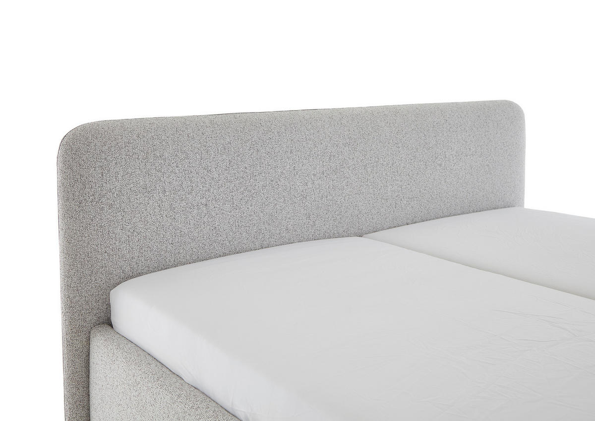 POLSTERBETT 160/200 cm  in Grau, Hellgrau  - Birkefarben/Buchefarben, Design, Holz/Textil (160/200cm) - Xora