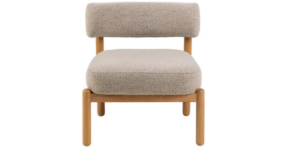 SESSEL Flachgewebe Beige - Eichefarben/Beige, Design, Holz/Textil (66,5/75/69cm) - Carryhome