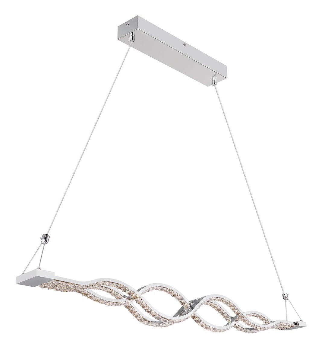 LED-HÄNGELEUCHTE 95/7/140 cm    - Klar/Chromfarben, Basics, Glas/Metall (95/7/140cm) - Globo