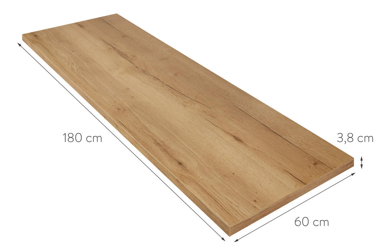 KÜCHENLEERBLOCK 180 cm   in Grün, Eichefarben  - Eichefarben/Schwarz, ROMANTIK / LANDHAUS, Holzwerkstoff/Metall (180cm) - Nobilia