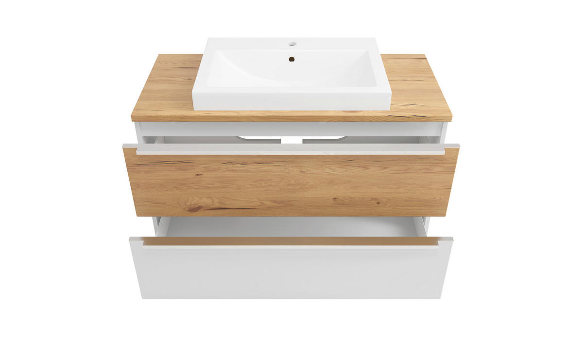 BADEZIMMER 2-teilig  in  - Wildeiche/Weiß, Trend, Glas/Holzwerkstoff (100/200/47cm) - Held
