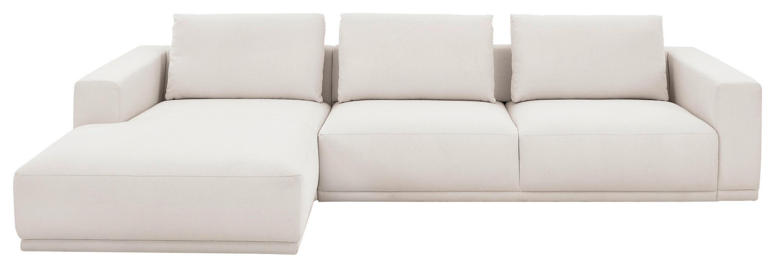 ECKSOFA Ottomane links, Eckteil  Weiß Chenille  - Schwarz/Weiß, Design, Kunststoff/Textil (166/316cm) - Musterring