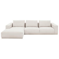 ECKSOFA Ottomane links, Eckteil  Weiß Chenille  - Schwarz/Weiß, Design, Kunststoff/Textil (166/316cm) - Musterring